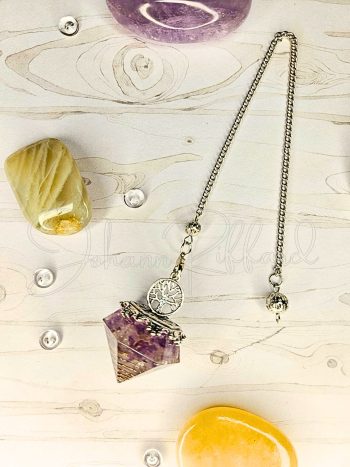 Pendule améthyste et arbre de vie